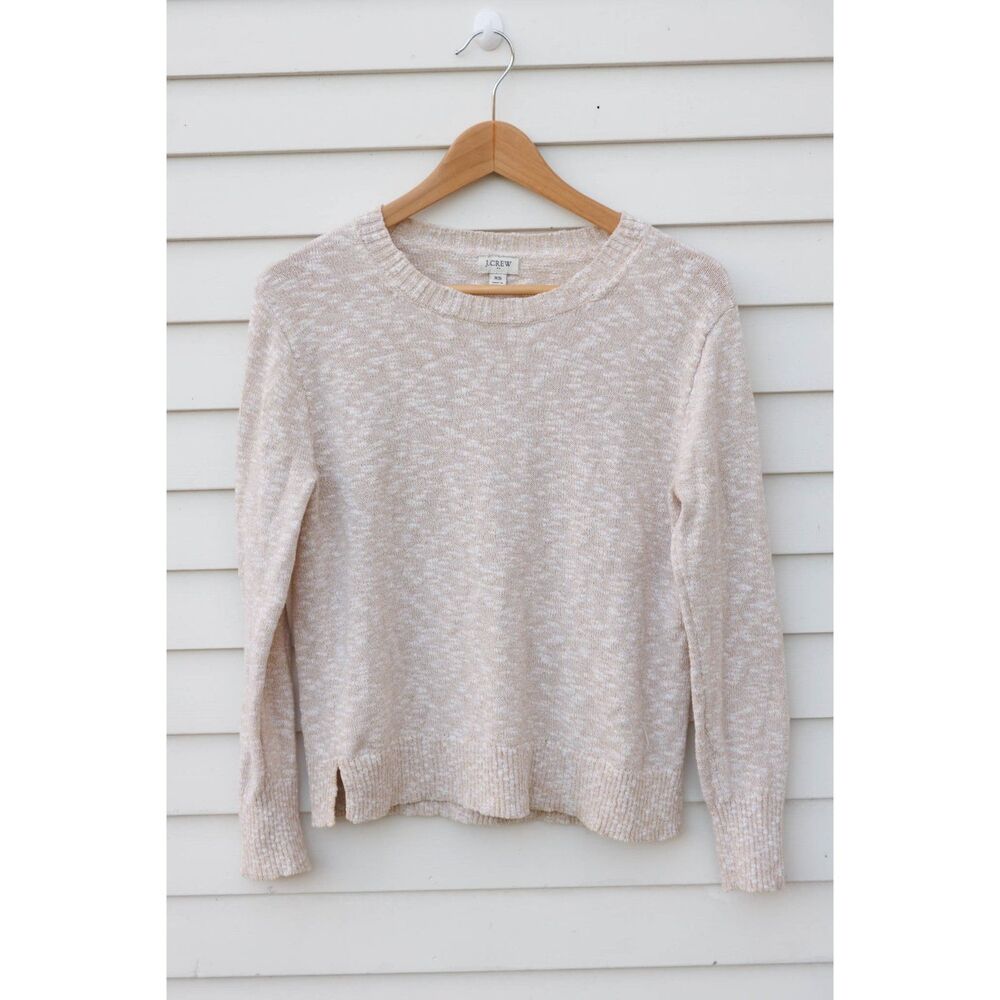 J.Crew Crewneck Beach Sweater Marled Cream / Beige Women's Size XS